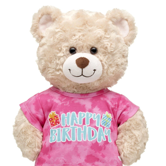 Pink Tie-Dye Birthday T-Shirt for Stuffed Animals - US 1139