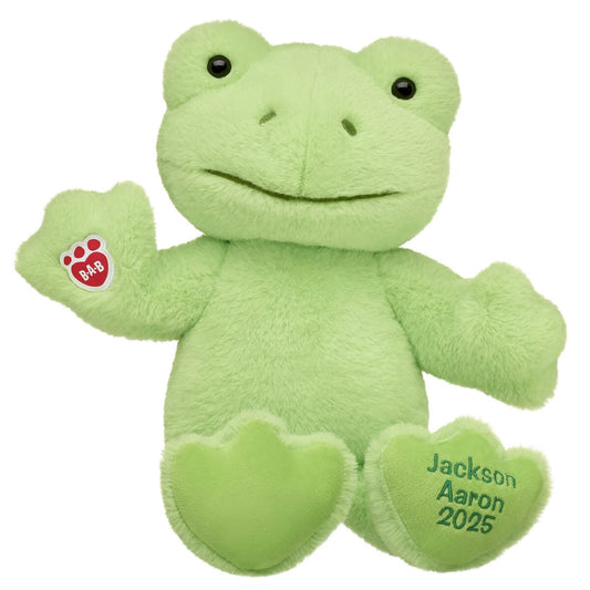 Embroidered Spring Green Frog Plush & White Gifting Bow | Build-A-Bear® - US 9009