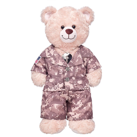 Khaki Digital Camo Uniform with USA Flag for Stuffed Animals | Build-A-Bear® - US 3652