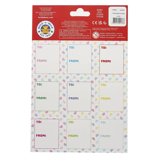 Valentine's Day Tear & Share Sticker Set | Build-A-Bear® - US 8819