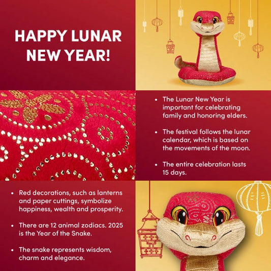 Lunar New Year Red and Gold Snake Stuffed Animal | Build-A-Bear® - US 8666
