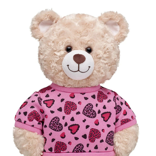 Leopard Print Heart Sweater | Build-A-Bear - US 3849