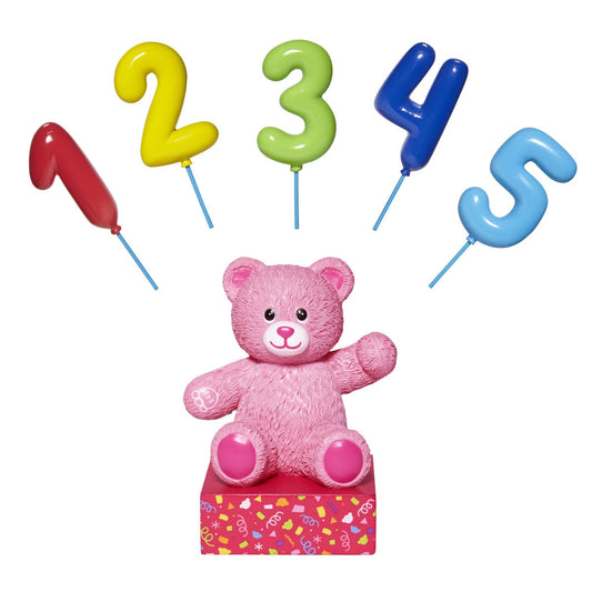 Build-A-Bear® Pink Bear Base with CeleBEARate Balloon Inserts (1-5) - US 3968