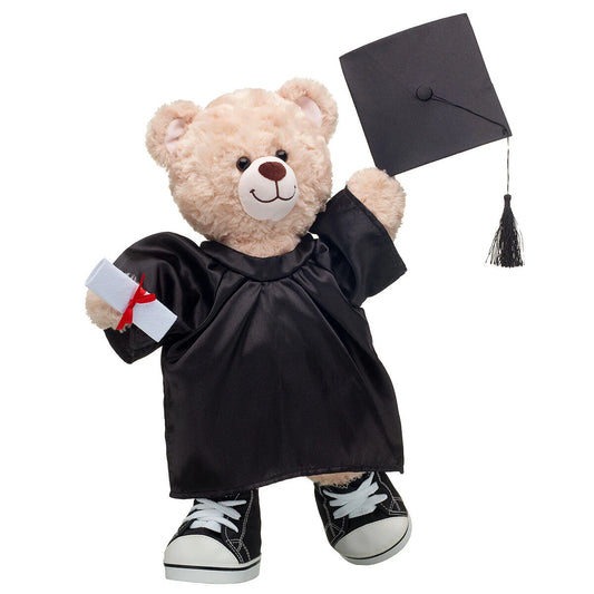 Happy Hugs Teddy Bear Black Graduation Gown Gift Set | Build-A-Bear® - US 8495