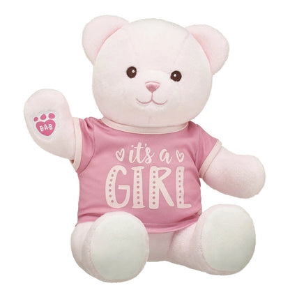 Baby Pink Teddy Bear "It's a Girl" Gift Set | Build-A-Bear® - US 2970