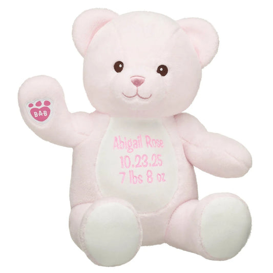 Embroidered Baby Pink Teddy Bear | Build-A-Bear® - US 5820
