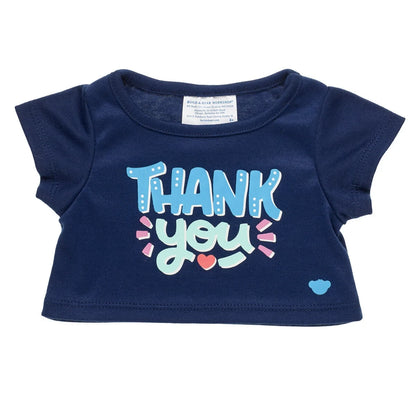 "Thank You" Plush Toy T-Shirt - Navy Blue - US 8338