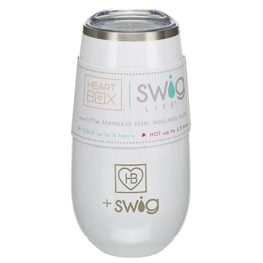 6 oz. HeartBox x Swig Life White Stemless Flute | Build-A-Bear® - US 5649