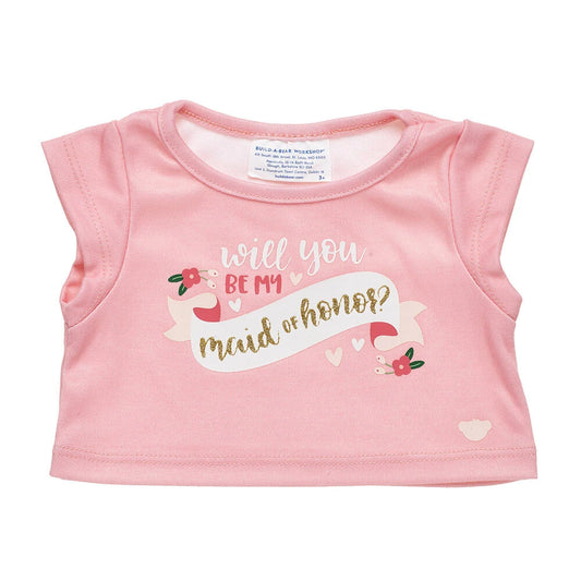 "Will You Be My Maid of Honor?" T-Shirt for Stuffed Animals | Build-A-Bear® - US 2070