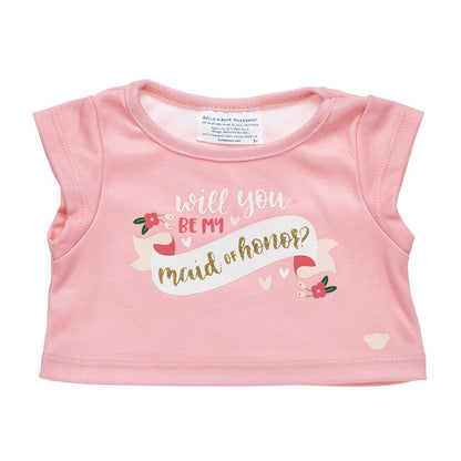 "Will You Be My Maid of Honor?" T-Shirt for Stuffed Animals | Build-A-Bear® - US 7384