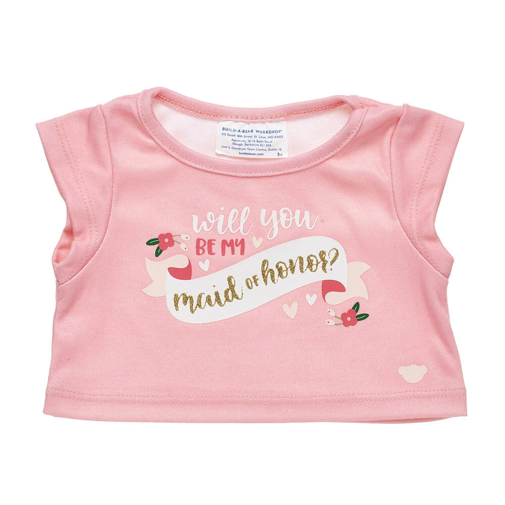 "Will You Be My Maid of Honor?" T-Shirt for Stuffed Animals | Build-A-Bear® - US 7811