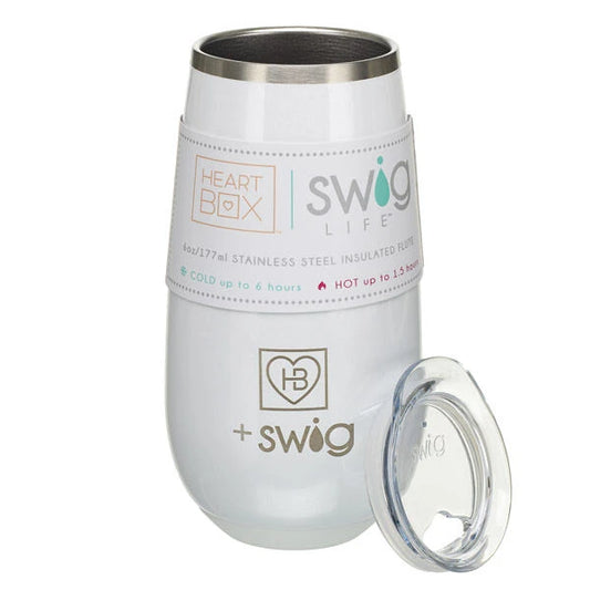 6 oz. HeartBox x Swig Life White Stemless Flute | Build-A-Bear® - US 5649