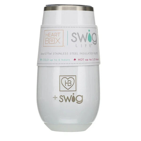 6 oz. HeartBox x Swig Life White Stemless Flute | Build-A-Bear® - US 9744