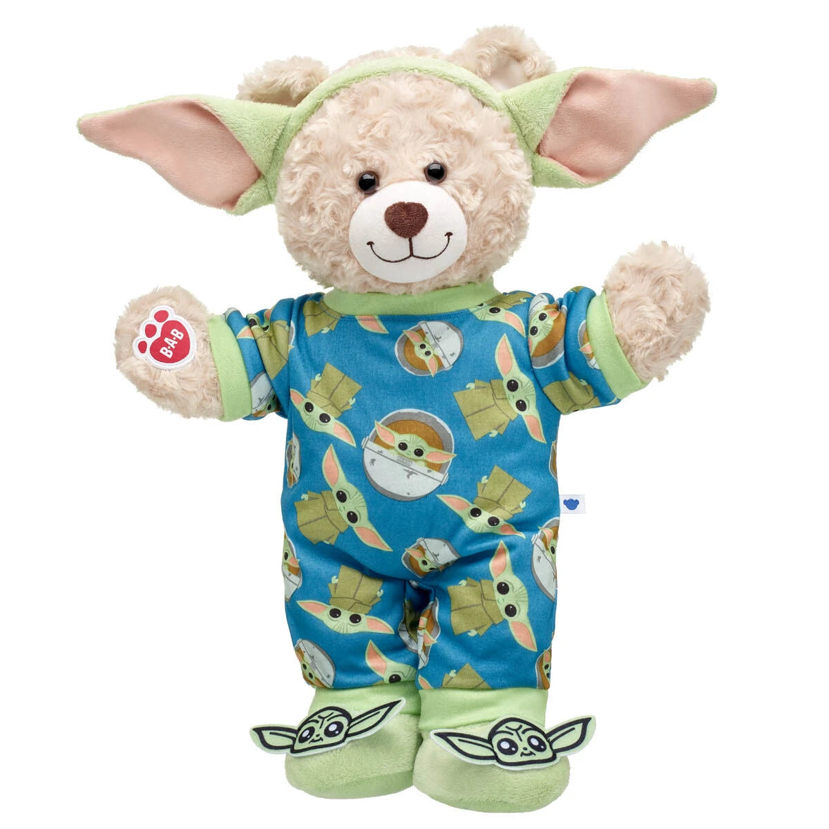 Happy Hugs Teddy Bear with Star Wars Grogu™ Sleeper &amp; Slippers Gift Set | Build-A-Bear® - US 6230