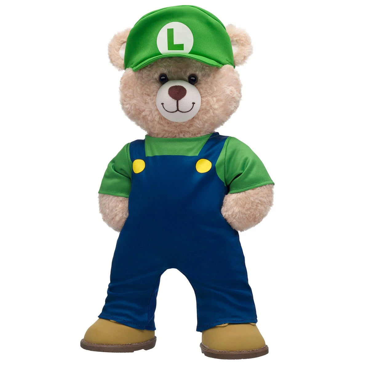 Super Mario Happy Hugs Teddy Bear Luigi Gift Set | Build-A-Bear - US 7674