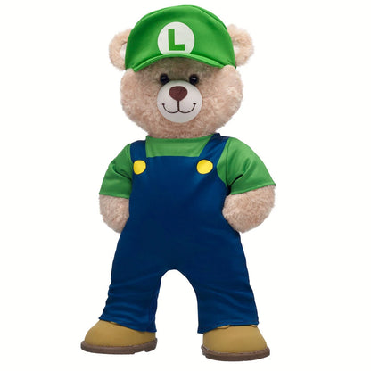 Super Mario Happy Hugs Teddy Bear Luigi Gift Set | Build-A-Bear - US 7674
