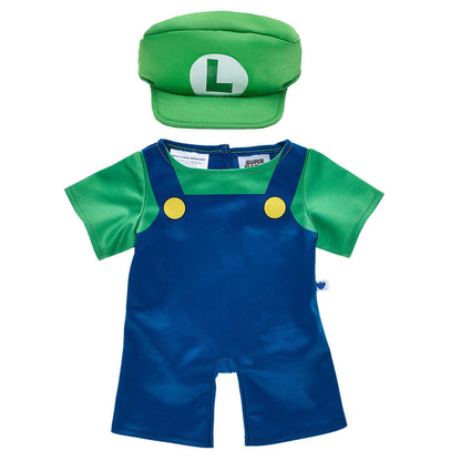 Super Mario Happy Hugs Teddy Bear Luigi Gift Set | Build-A-Bear - US 7674