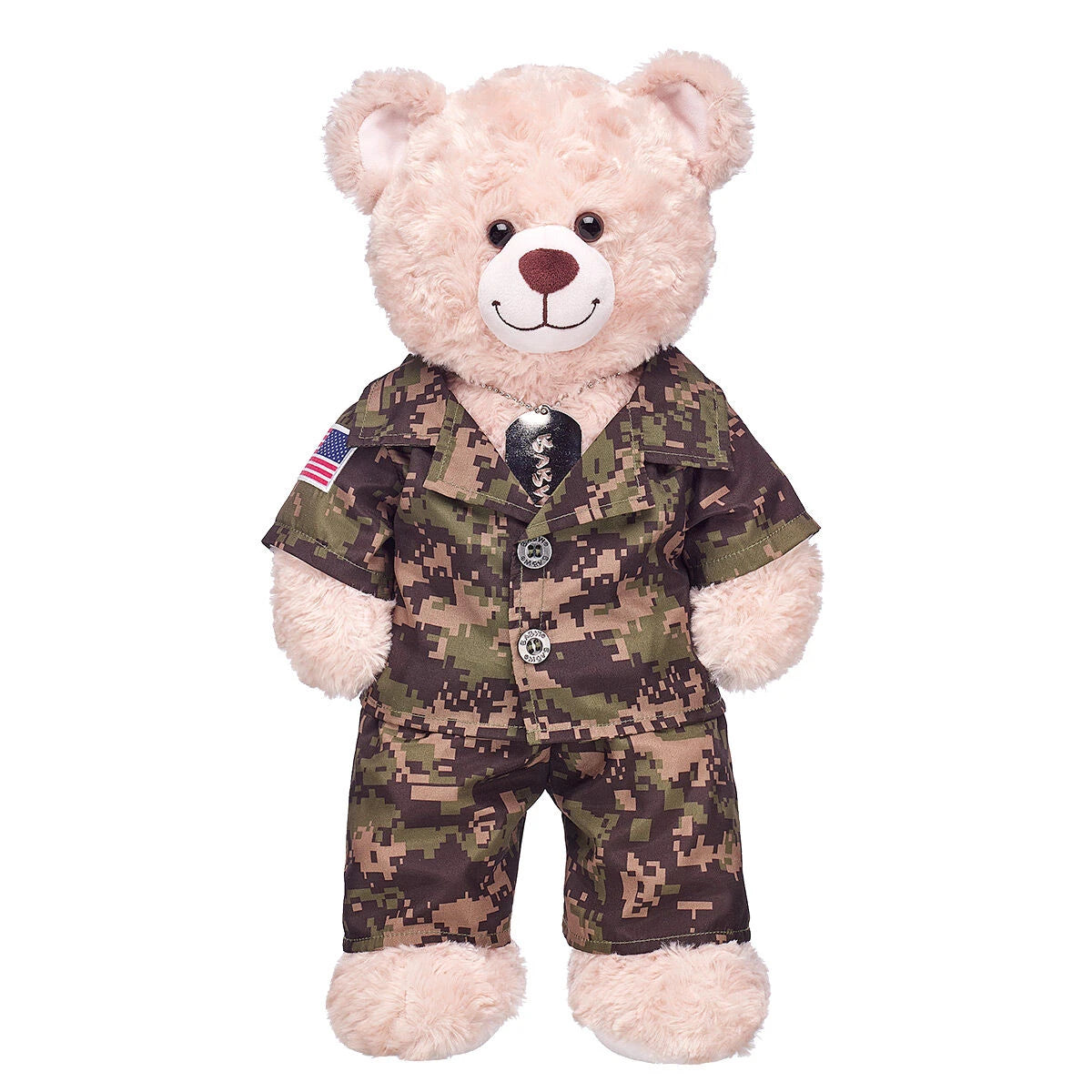 Green Digital Camo Uniform with USA Flag for Stuffed Animals | Build-A-Bear® - US 8064