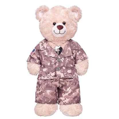 Khaki Digital Camo Uniform with USA Flag for Stuffed Animals | Build-A-Bear® - US 3245