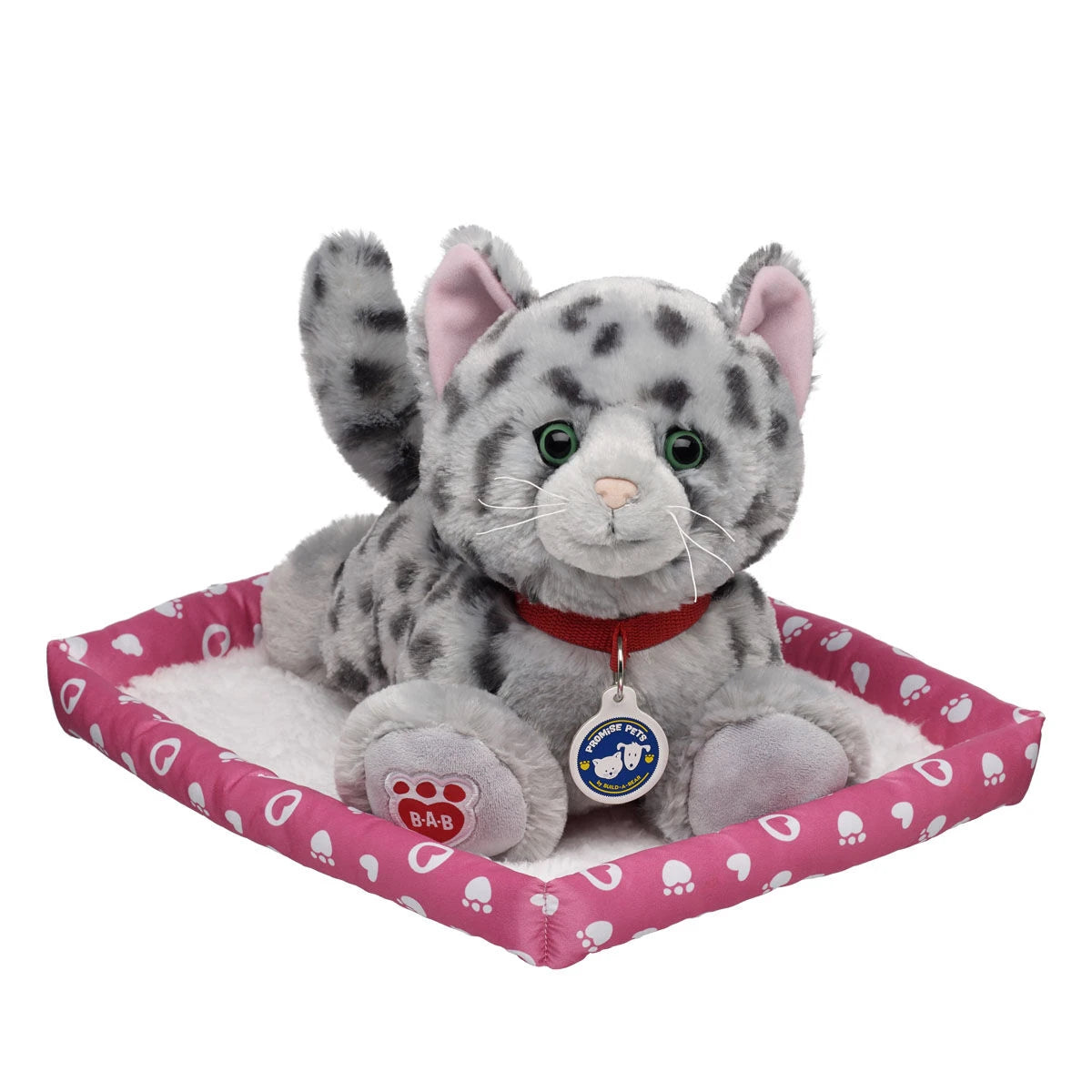 Promise Pets Ocicat Stuffed Animal w/ Pink Bed | Build-A-Bear - US 8121