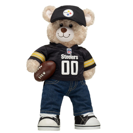 Pittsburgh Steelers Happy Hugs Teddy Bear Hat &amp; Football Set - US 1850
