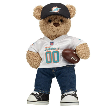 Miami Dolphins Timeless Teddy Bear Fan Hat &amp; Football Set - US 2360