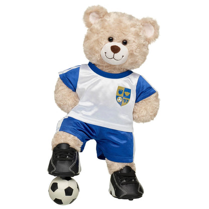 Happy Hugs Teddy Bear Blue Soccer Set &amp; Ball | Build-A-Bear® - US 6072
