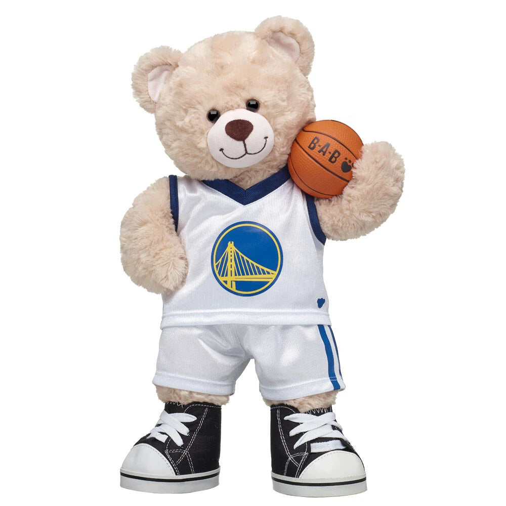 Golden State Warriors Happy Hugs Teddy Bear Basketball Gift Set | Build-A-Bear® - US 7487