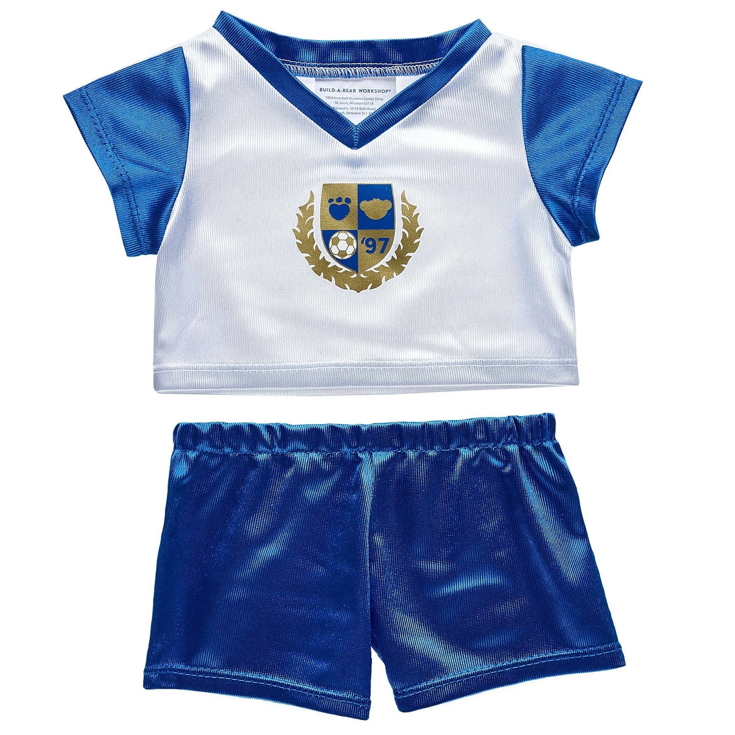 Blue &amp; White Soccer Uniform 2 pc. for Stuffed Animals | Build-A-Bear® - US 8102