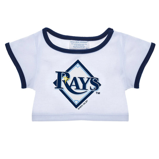 Tampa Bay Rays™ White &amp; Blue Ringer T-Shirt for Stuffed Animals | Build-A-Bear® - US 3008