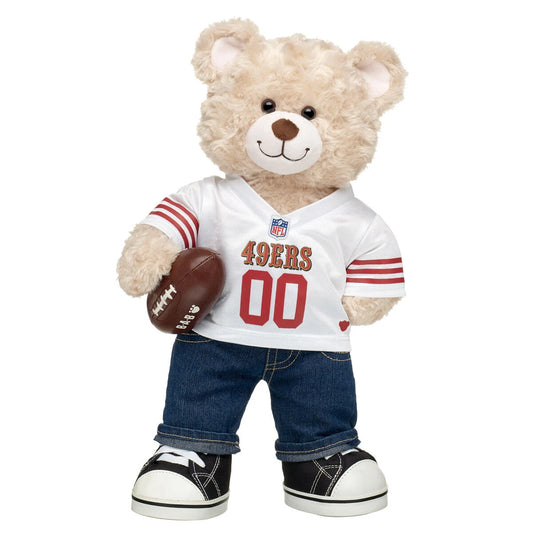 San Francisco 49ers Happy Hugs Teddy Bear Football Gift Set | Build-A-Bear® - US 8615