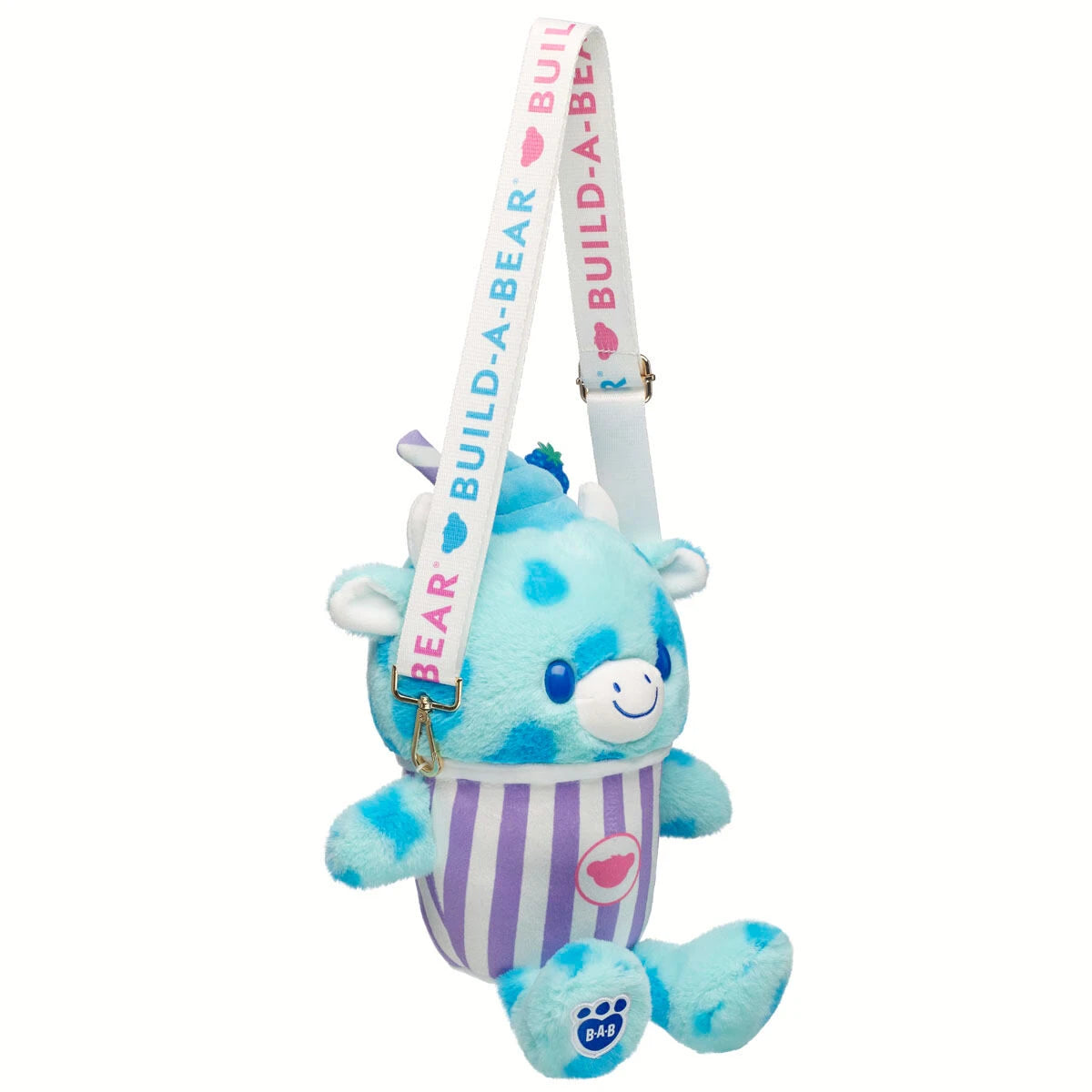 Blue Raspberry Cow Slushie Plushie w/ Carrying Strap | BAB - US 5342