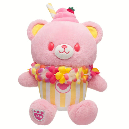 Strawberry Lemonade Bear Slushie Plushie  w/ Lei | BAB - US 4278