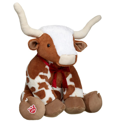 Giant Longhorn Cow Plush &amp; Red Gifting Bow | Build-A-Bear® - US 9902