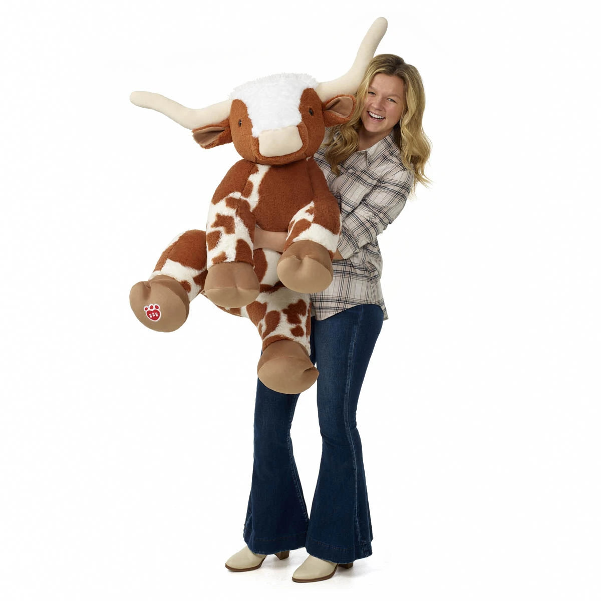 Giant Longhorn Cow Plush &amp; Red Gifting Bow | Build-A-Bear® - US 8757