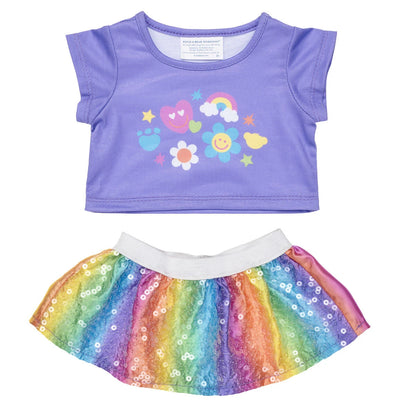 Rainbow Stripes Teddy Bear Gift Set | Build-A-Bear - US 9387