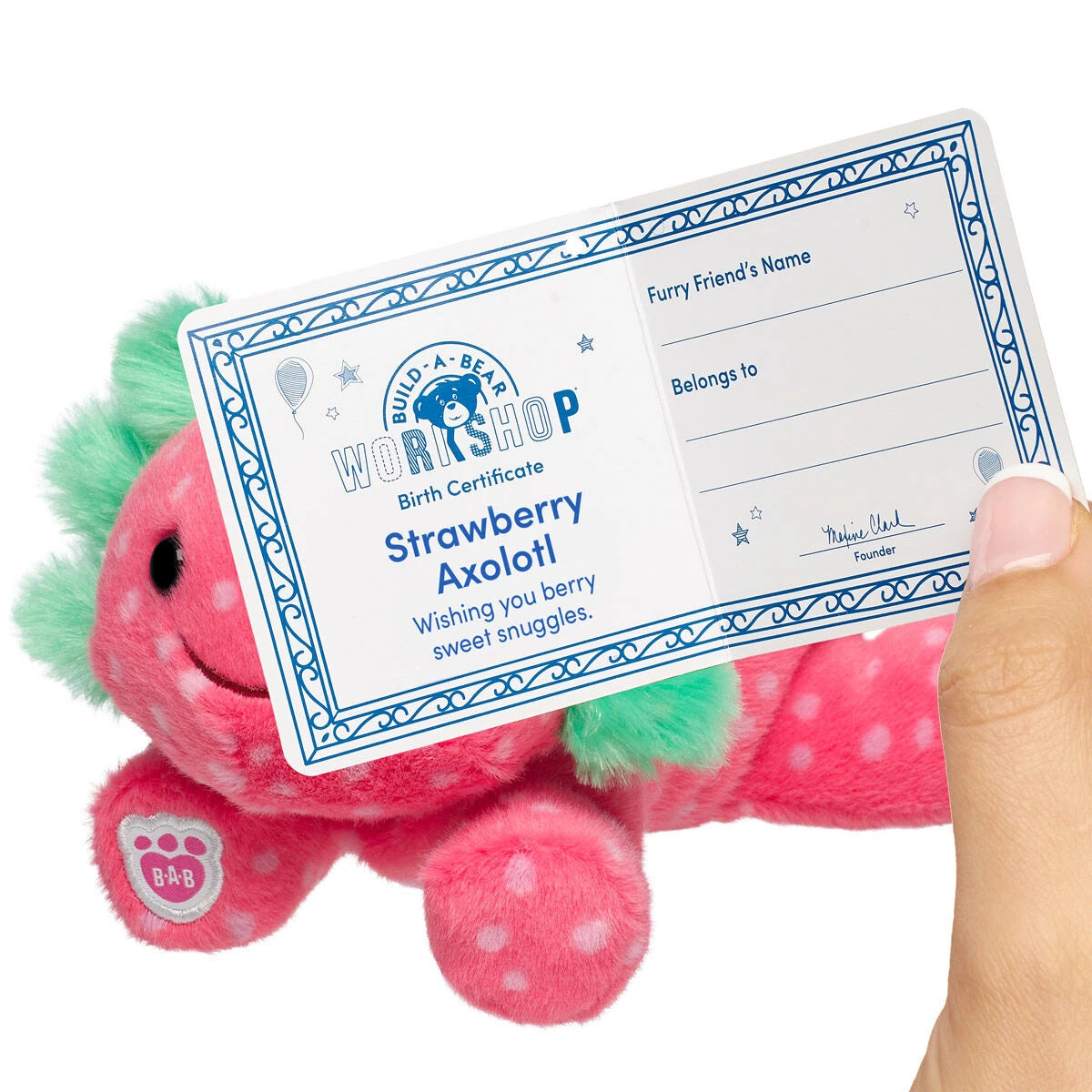 Build-A-Bear Mini Beans Strawberry Axolotl Stuffed | BAB - US 2324