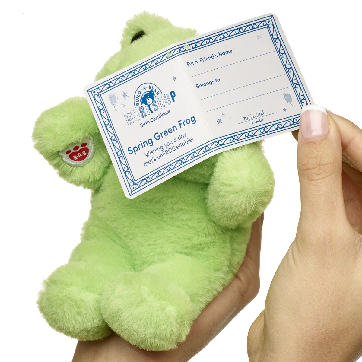Build-A-Bear Mini Beans Spring Green Frog Stuffed Animal - US 5246