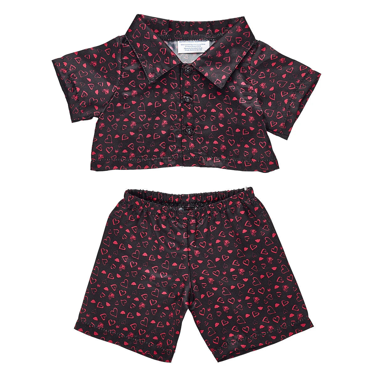Black Heart Satin Pajamas for Stuffed Animals | Build-A-Bear® - US 7235