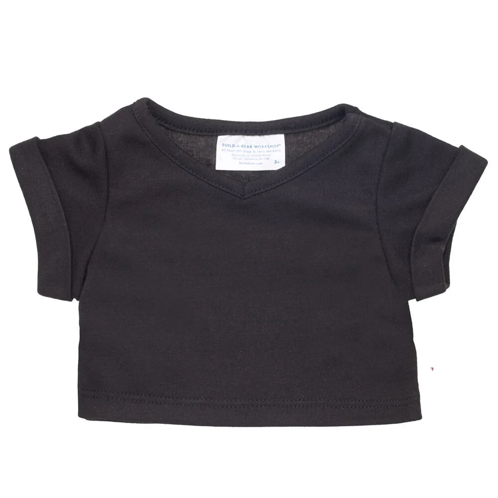 Online Exclusive Black V-Neck T-Shirt | Build-A-Bear - US 4828