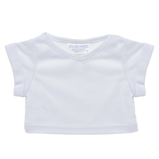 Online Exclusive White V-Neck T-Shirt | Build-A-Bear - US 5790