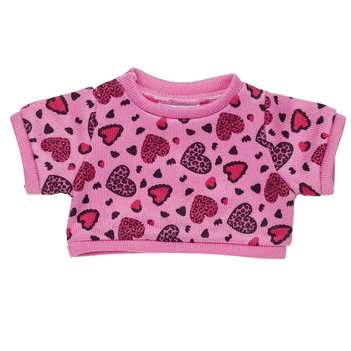 Leopard Print Heart Sweater | Build-A-Bear - US 3849