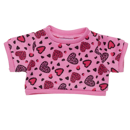 Leopard Print Heart Sweater | Build-A-Bear - US 3849