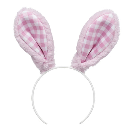 Pink Gingham Bunny Ears Headband | Build-A-Bear - US 6887