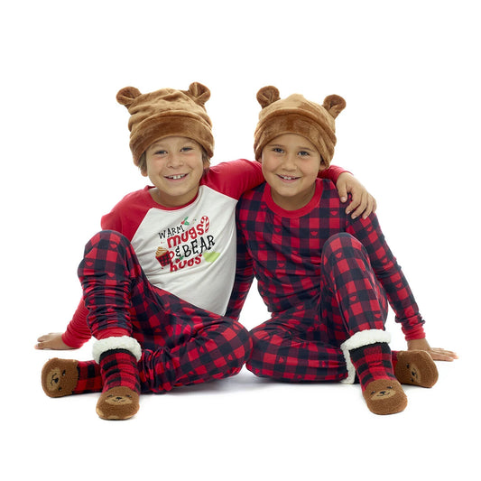 Build-A-Bear Pajama Shop™ Buffalo Check Bear Slipper Socks - Toddler, Youth & Adult - US 5996
