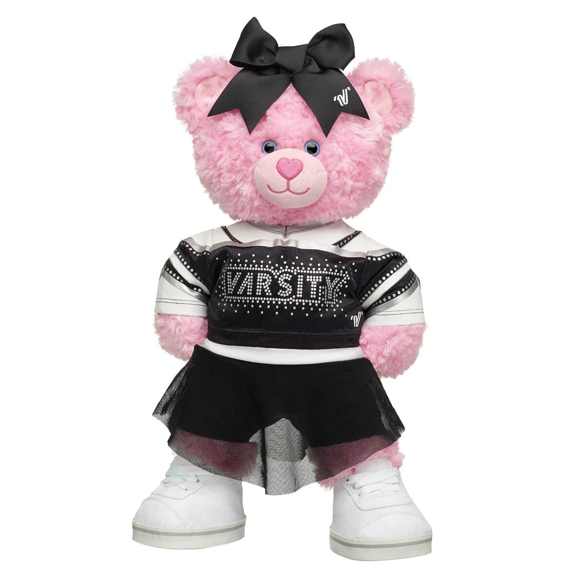 Pink Cuddles Teddy Bear All-Star Black Cheer Uniform Set | Build-A-Bear® - US 2363