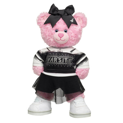 Pink Cuddles Teddy Bear All-Star Black Cheer Uniform Set | Build-A-Bear® - US 2363