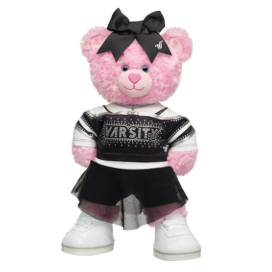 Pink Cuddles Teddy Bear All-Star Black Cheer Uniform Set | Build-A-Bear® - US 2363